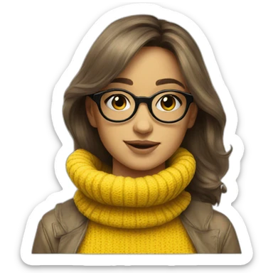 turtleneck glasses yellow sticker