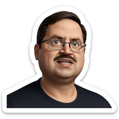 male portrait with glasses sticker