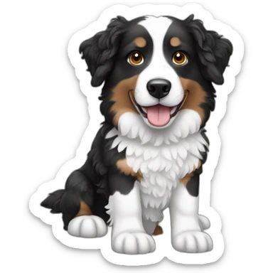 Black and white Aussie and water dog mixed sticker