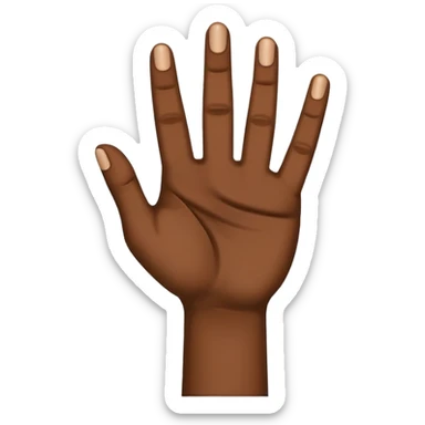 Dark skin tone right hand with index middle and thumb fingers out sticker