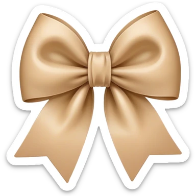 Beige bow sticker