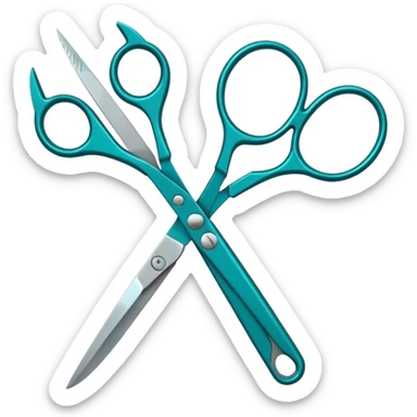 gardening scissors teal  sticker