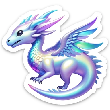 Epic divine complex iridescent aesthetic-Fakémon-creature-scenery sticker