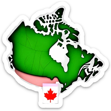 Map of canada birthday cake mapl leaf sticker