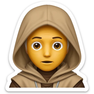 Jedi wearing hood emoji eyes covered sticker
