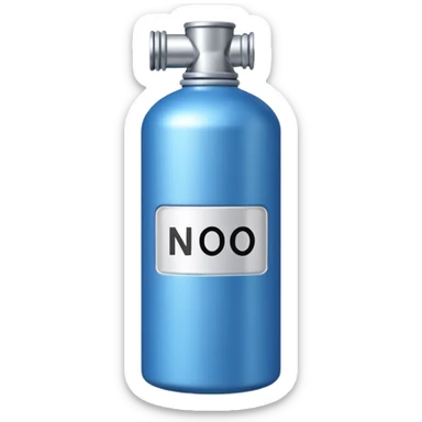 blue can representing nitrous oxide, no label, simple emoji style sticker