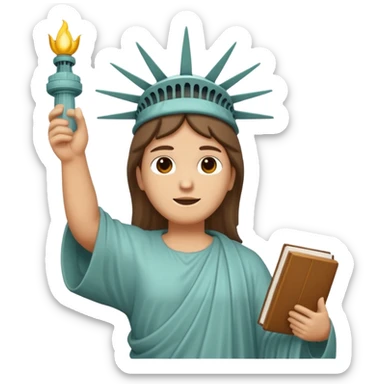 Cristo Redentor de Río de Janeiro, classic emoji style, arms open straight, long simple tunic, serene masculine face, no crown, no torch, no book, no pedestal, no background, distinct from Statue of Liberty sticker