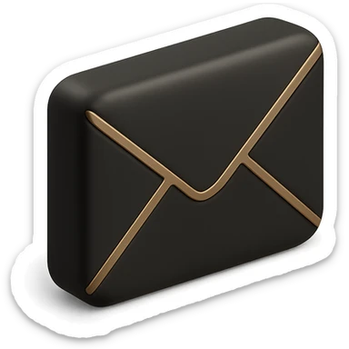 mail envelope icon in 3D black style sticker