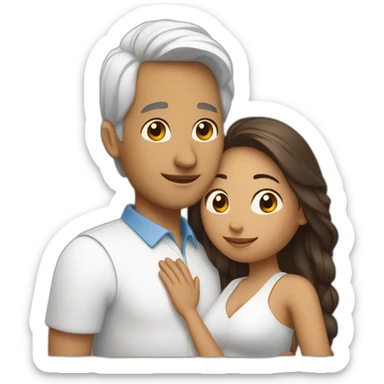 pareja blanca embarazada  sticker