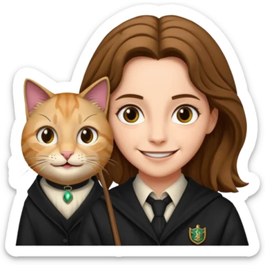 hermione granger turning professor snape into a cat sticker