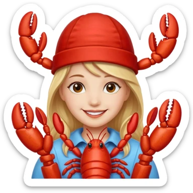 Generate an emoji for “lobster girl” make it cute sticker