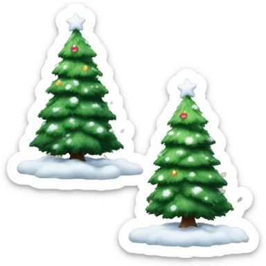 Christmas tree with snow on it no ornaments  sticker