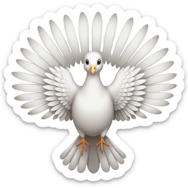 The tail of a dove, with the characteristic shape. sticker