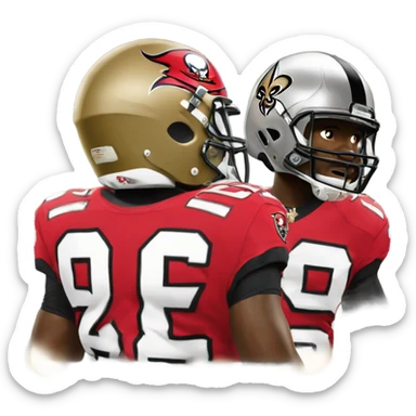  Tampa Bay Buccaneers player and New Orleans Saints player facing each other sticker