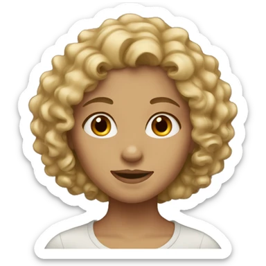 Girl with curly dirty blond hair  sticker