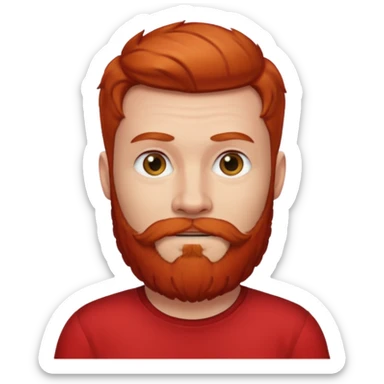 red bearded man with red shirt sticker