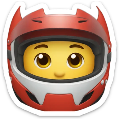 red motorcycle helmet with visor sticker