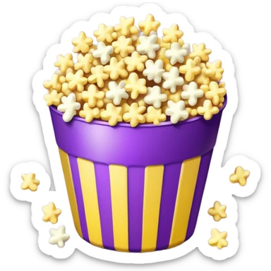 Glitter purple and yellow popcorn  sticker