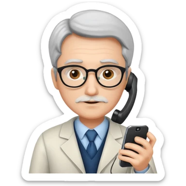 professor with phone sticker