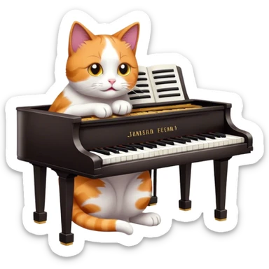 Cat playing a piano  sticker