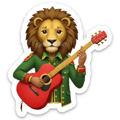Bob Marley heraldic crest made with ethiopian colors sticker