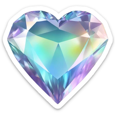 Heart shaped 56-carat iridescent diamond sticker