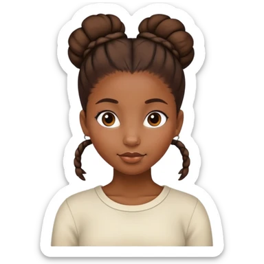 African American girl with bun sticker