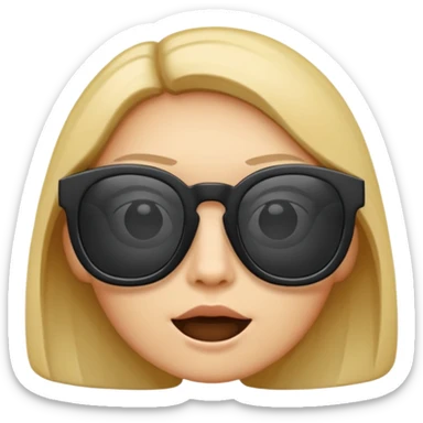 Black glasses sticker