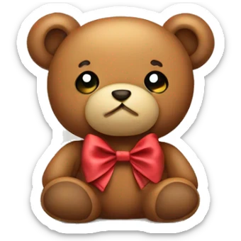 teddy bear with bow sticker