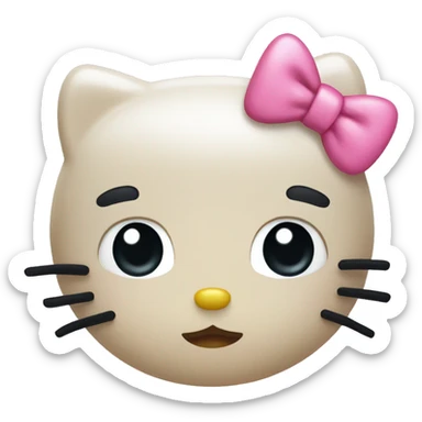 Hello kitty with cute bow sticker