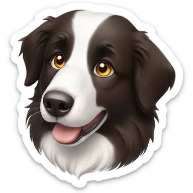 Border collie with a brown eye and a blue eye sticker