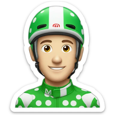 paul townend green polka dot jockey sticker