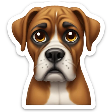 sad boxer dog sticker