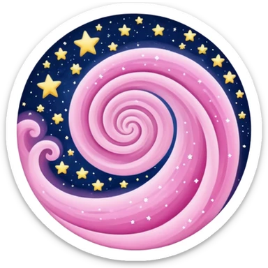 starry night sky, dreams, pink sticker