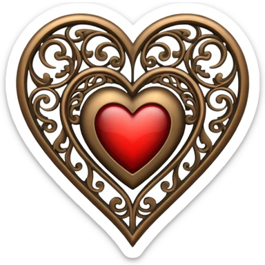 heart with gothic filigree sticker