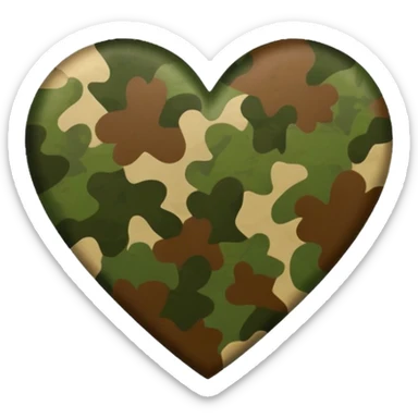 Camo heart sticker