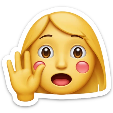 Tourne cet emoji 🤜 de -90 degrés et met le sur la bouche de cette emoji 😭 sticker