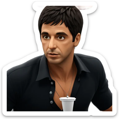 boy in black shirt necklace sticker