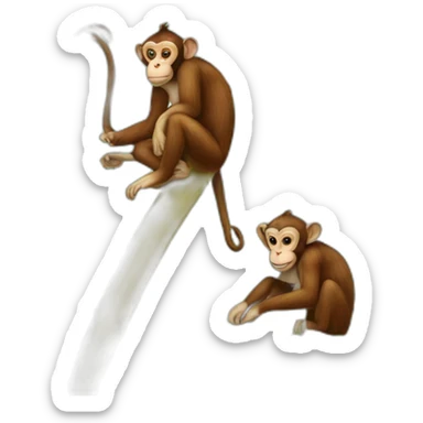 3 monkeys on a banana tree sticker