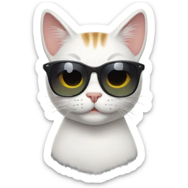 Cat with sunglasses holiday sticker