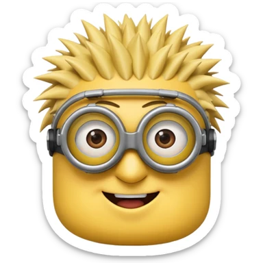 Minion emoji with a round head like normal emojis and a smurk like this emoji but a minion so basically that emoji with the goggles and the hair and not a funny head shape 😏 it should look like an actual minion not a human with African braids and a female minion  sticker