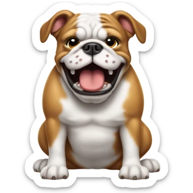 Happy Bulldog farting gas sticker