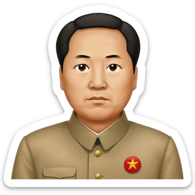 mao zedong photorealistic serious sticker