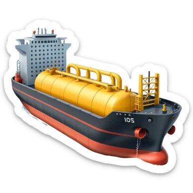 Seaport with a tanker in PNG format sticker