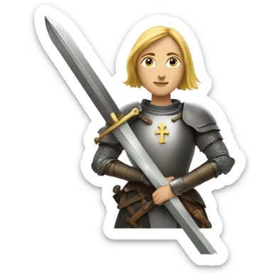 Joan of arc with sword sticker