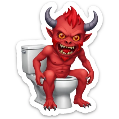 a monster demon coming out of the toilet sticker