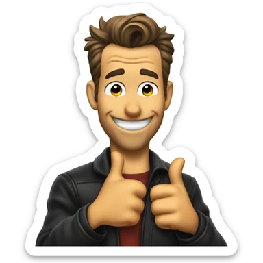 Ryan Reynolds giving a thumbs up to daffy duck sticker