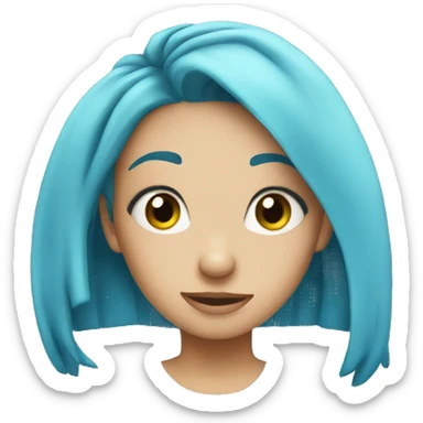 Gir with blue hair sticker