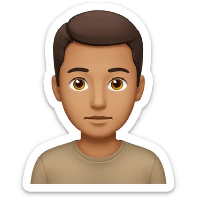 man wear brown shirt sticker