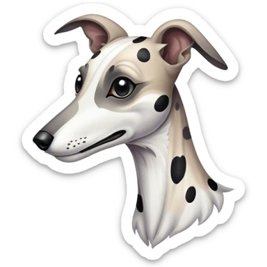 Galgo blanco con manchas negras poco definidas sticker